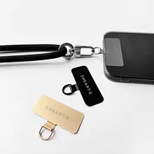 超薄型金属スマートフォンクリップ【ステンレス製 ・ストラップ用フック・接続パッド・ショルダーチェーン用固定シート】