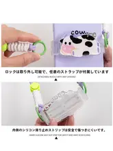 可愛い猫デザインのスマートフォン背面クリップ【取り外し可能・肩掛けストラップ付き・全機種対応】