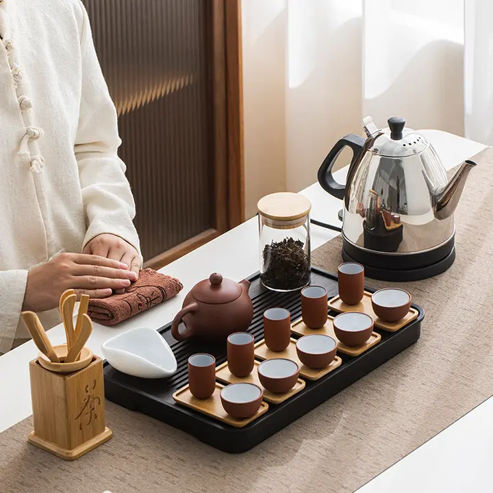 ウーロン茶用茶器セット【紫砂壶・茶道教室用・競技向け】（セットアップ対応）