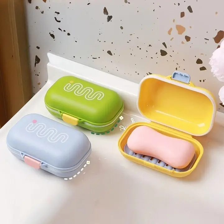 旅行用携帯石鹸ケース【密閉・水切り機能付き・防漏防水】