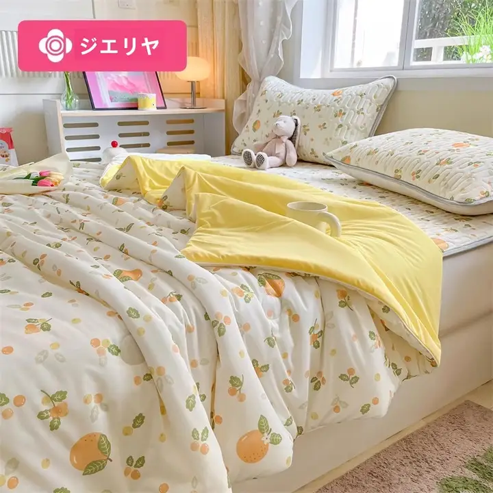 極上の柔らかさ！夏用アイスシルク涼感ベッドカバー【二人用・洗濯機対応】
