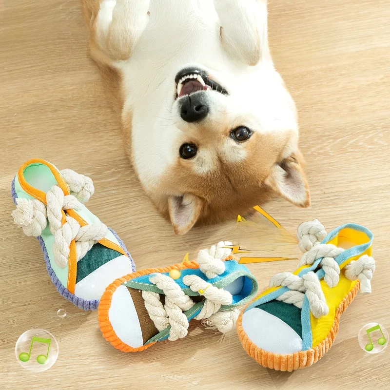柴犬のしつけで注意すべきこと：hipidogロープ結びスリッパおもちゃの実用性と使用シーン