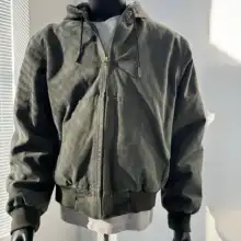 トレンド水洗い加工フード付きジャケット【アメリカンスタイル・厚手・ヴィンテージ風】