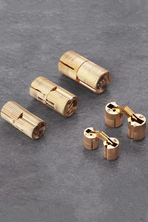 隠し小型ヒンジ 折りたたみテーブル用金具【隠し取付・ドア用・直線型・十字型】