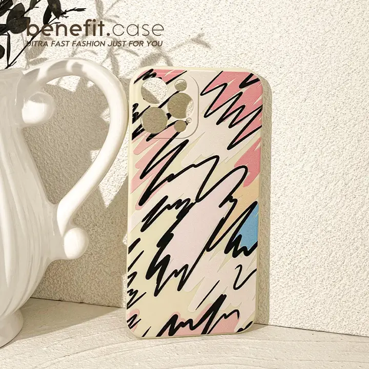 スマホケース iPhone 16 15 14 13 12 11 Pro Max XS Max 対応 ぼっちざろっく 抽象画 グラフィティ シリコン 耐衝撃 全保護 アート 「benefit」