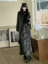 ヴィンテージ風の藍染めスカート【春用・ウエストゴム・Aライン・大きなフレア】