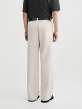 スラックス メンズ ストレート ゆったり なめらか 肌触り良い ドレープ感 おしゃれ 上品 春