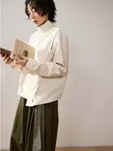 ジャケット レディース ユニセックス アシンメトリー ボタン ショート丈 秋冬 「sameuoo」
