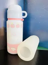極上の柔らかさシリコン製保温カップカバー【防滑底・吸管付き・500ml対応】