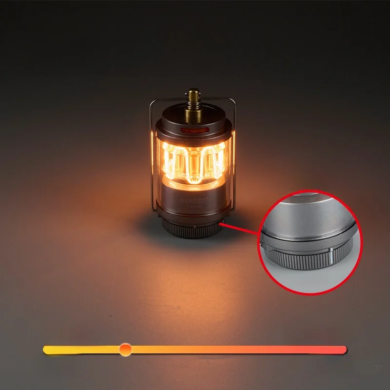 携帯型キャンプ用充電照明ランタン：長時間持続・非常用・ハング可能の極簡デザイン