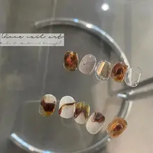 短い丸型ネイルチップ【ネイルアート用・白鹅绒】（セットアップ対応）