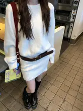 バットウィングスリーブのニットワンピース【フィット感・Aライン・カジュアルスタイル】