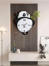 かわいい熊猫デザインの壁掛け時計【現代的なシンプルスタイル・静音タイプ】