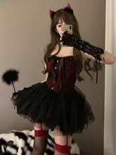 ハロウィンデビルコスチューム【セクシーキャットメイド・ナイトパーティー・女性用】（セットアップ対応）