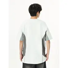 アメリカンレトロ風 サッカーデザインTシャツ【男女兼用・カラーブロック・ショートスリーブ】