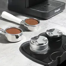 ステンレス製 コーヒー圧粉器【三枚羽根デザイン・エスプレッソ用】
