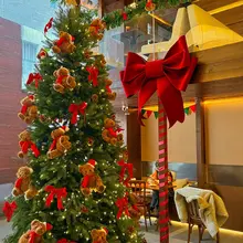 クリスマス装飾用リボン【屋外ウィンドウ用・雰囲気作りに最適】