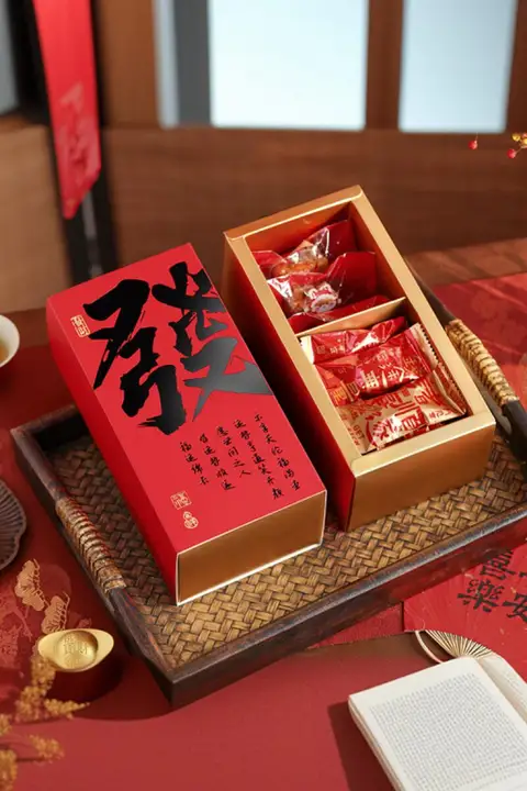 お菓子ギフトボックス 空き箱 ヌガー スノーケーキ クッキー キャンディ用 お正月 迎春 手土産 贈答用