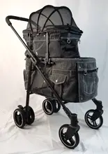 折りたたみ可能な軽量ペットカート【中小型犬猫用・車載対応・バッグ分離可】