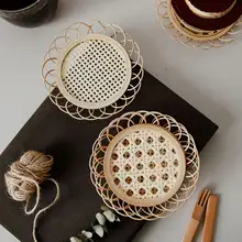 Coaster 家庭用 手作り竹編み 複雑なデザイン