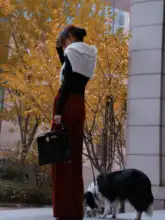 安哥拉レッドカラー レディース ハイウエスト ワイドレッグパンツ【コーデュロイ・カジュアル・ストリートスタイル】