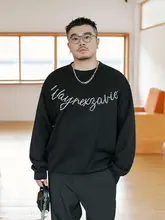 スウェット メンズ クルーネック ビーズ装飾 大きいサイズ ゆったり きれいめ 上品 秋 「GEEEKPANDA」
