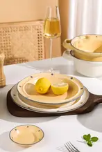 モランディドット マットセラミック食器セット【不規則デザイン・盛り付け皿・ご飯茶碗】