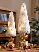 光るクリスマスツリーライト装飾品【ピンク・雰囲気作り・デスク用】