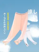 女の子用 夏用薄手レギンス【通気性のあるモダール・白・七分丈】