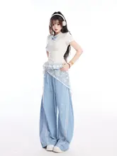 星柄リボン付き短袖Tシャツ【カラーコンビネーション・フィット感・ドットデザイン】