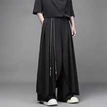 ワイドパンツ メンズ 薄手 ドレープ感 デザイン性 ルーズ ストレート モード カジュアル 夏