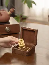 延べ棒 収納ケース 金塊 ゴールドバー 無垢材 天然木 金庫用 引き出し収納 小型 貴重品 貴金属