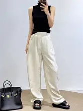 夏用 リネン製 ミルクホワイトワイドパンツ【ゆったりバナナパンツ・アーチデザイン】