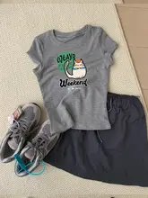 猫デザインの夏用グレー短袖Tシャツ【体型カバー・  デザイン性あり】
