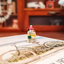 かわいい猫の冬の暖炉デコレーション【インテリア雑貨・オフィス用・癒しアイテム】