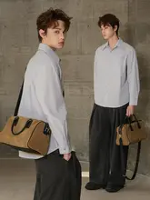 通勤に最適！真皮の枕型バッグ【男性用・ショルダー・斜め掛け・手提げ】