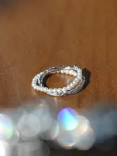 パールデザインのシルバー925リング【独自デザイン・テクスチャー仕上げ】