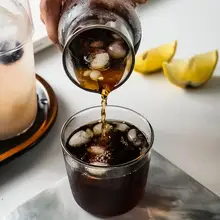おしゃれな一人用ガラスドリンクセット【耐熱・透明・ミルクやジュース用】