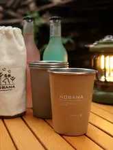 NOBANA アウトドアキャンプ用304ステンレス製マグカップ4点セット【バーベキュー・ピクニック・ビール・コーヒー用】