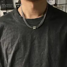 トレンド感あふれるティタニウム製キューバチェーンネックレス【メンズ・ヒップホップスタイル】