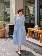 水彩柄 サマーウエストリボンキャミソールドレス【フランス風・フリル付き】