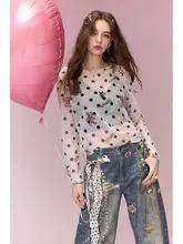 妖精のポケット春の気配のシースルー長袖Tシャツ【重ね着対応・女性用】