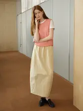 Fresh Moi なし型フレンド 抗皺・後ろスリット・ウエストゴム付きフラワーバルーンスカート