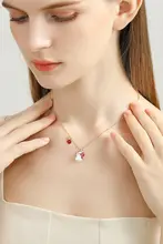 可愛い花のデザインのウサギネックレス【ホワイト・鎖骨チェーン・女性用】