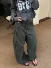 多ポケットデザインのワイドフィット工装パンツ【男女兼用・ストリートスタイル・レトロ】（セットアップ対応）