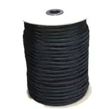 高強度で耐摩耗性のナイロンロープ【黒白赤・細円形・束縛用】