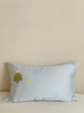 可愛いタオル刺繍の長綿製まくらカバー【洗濯可能・家庭用】