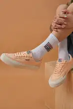 VISION FLAT TOP ソフトピンク ローカット スエード キャンバス スニーカー【男女兼用・ストリート・スポーツ】
