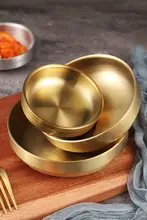 304ステンレス製 韓国風 調味料皿【ゴールド・キムチ皿・多用途】