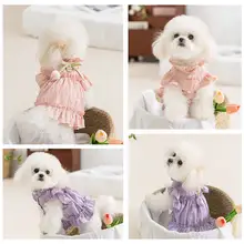 hipidog 小型犬用春夏用ペットドレス【薄手・プリンセススタイル・テディベア風】（セットアップ対応）